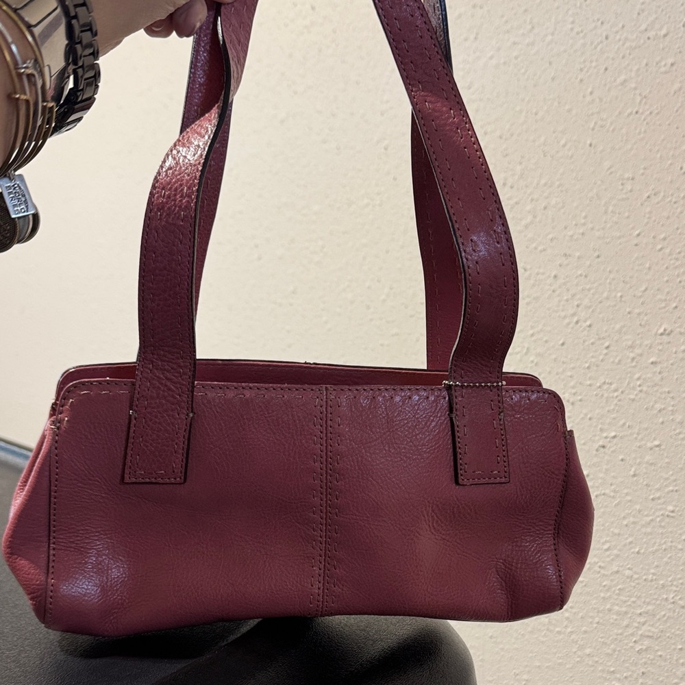 Fossil Deep Pink Leather Shoulder Bag